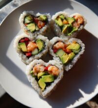 sushi heart valentines day