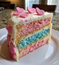 valentine gender reveal cake