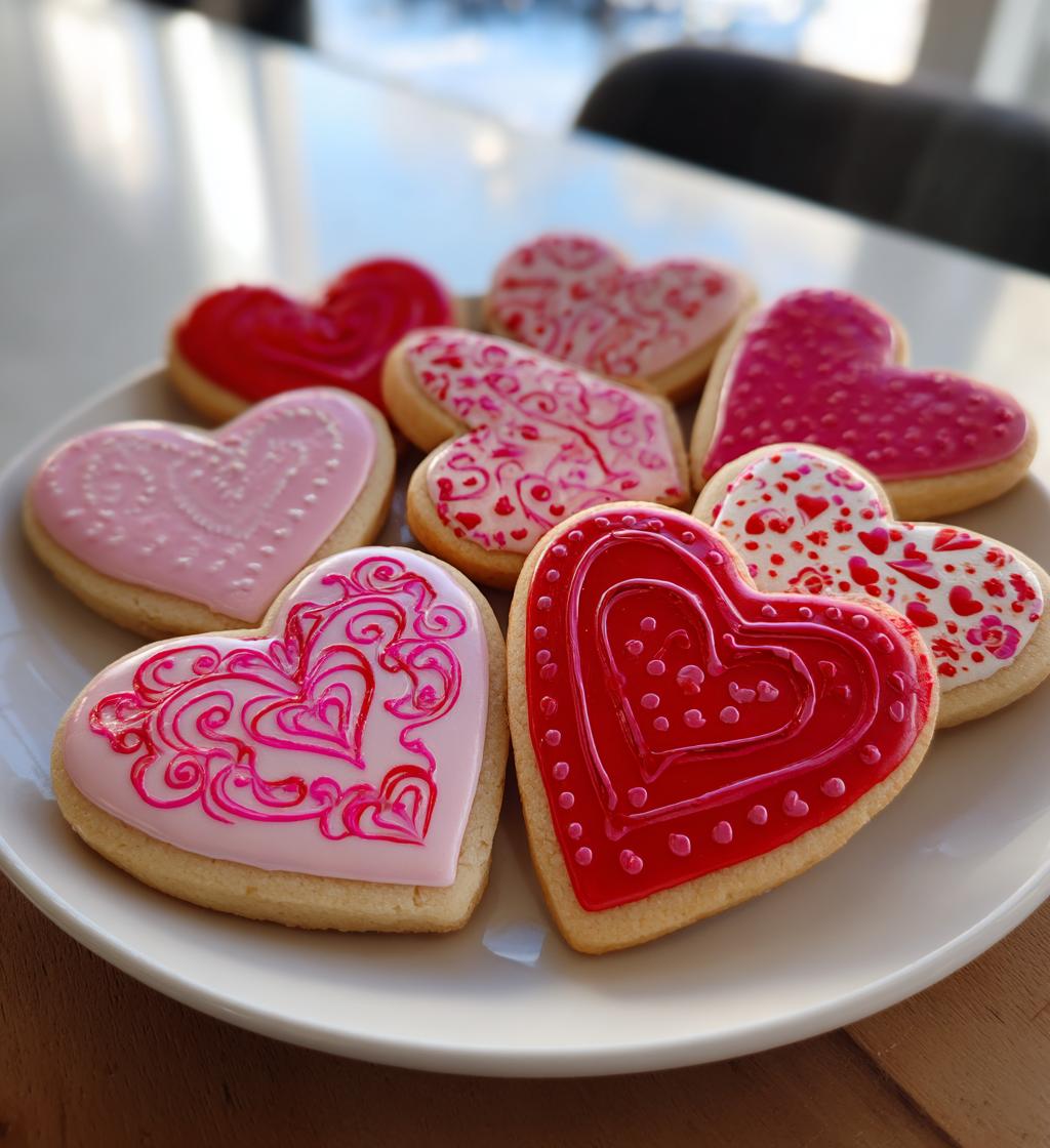 valentine icing cookies