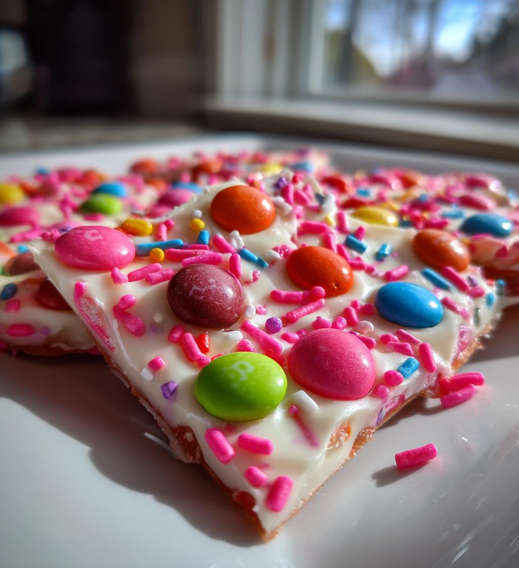 valentine m&m bark