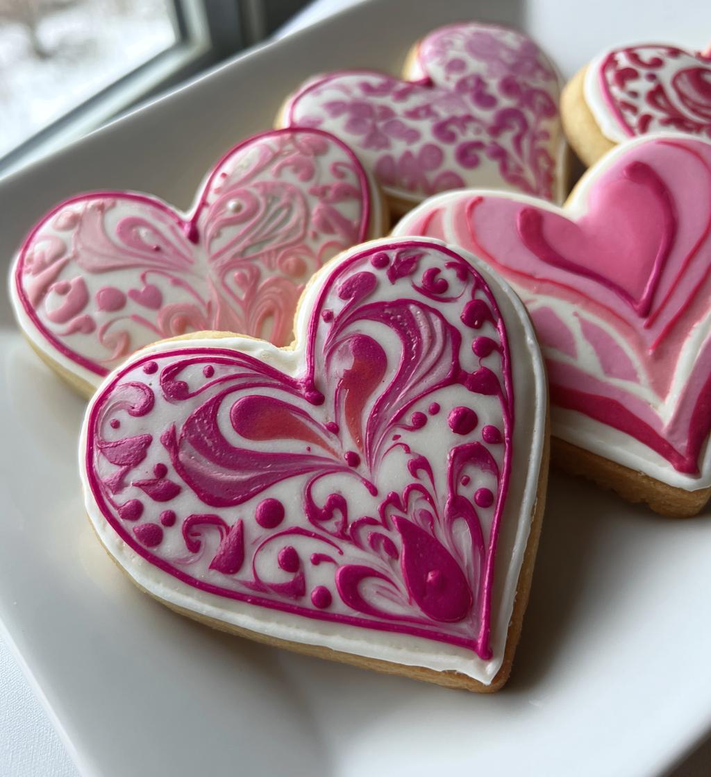 valentine royal icing cookies