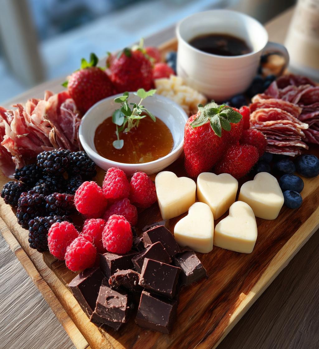 valentine themed charcuterie board