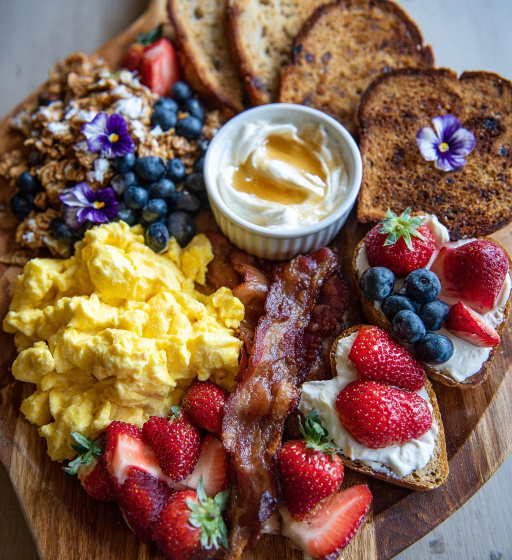valentines breakfast charcuterie board