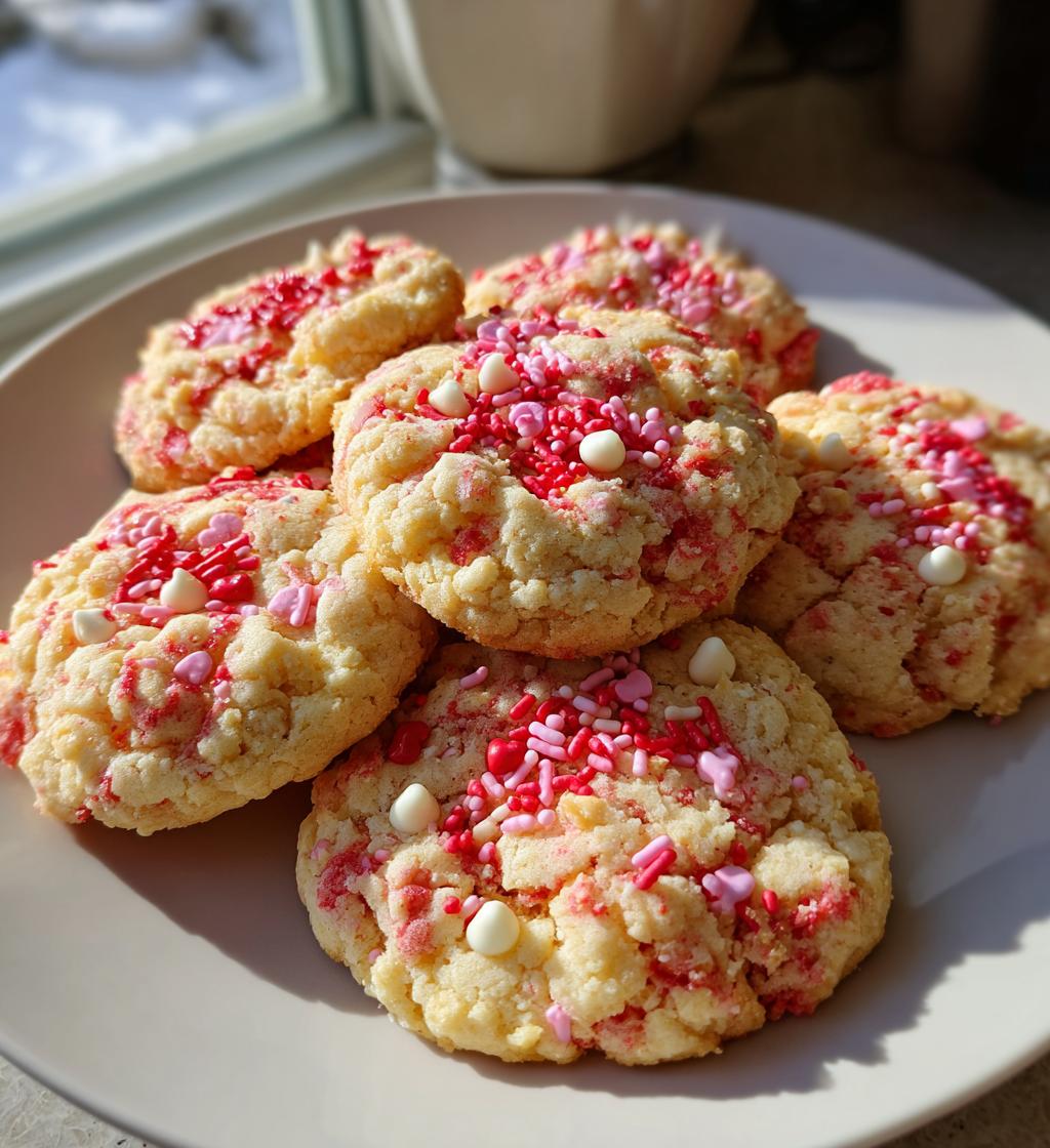 valentines crumble cookies