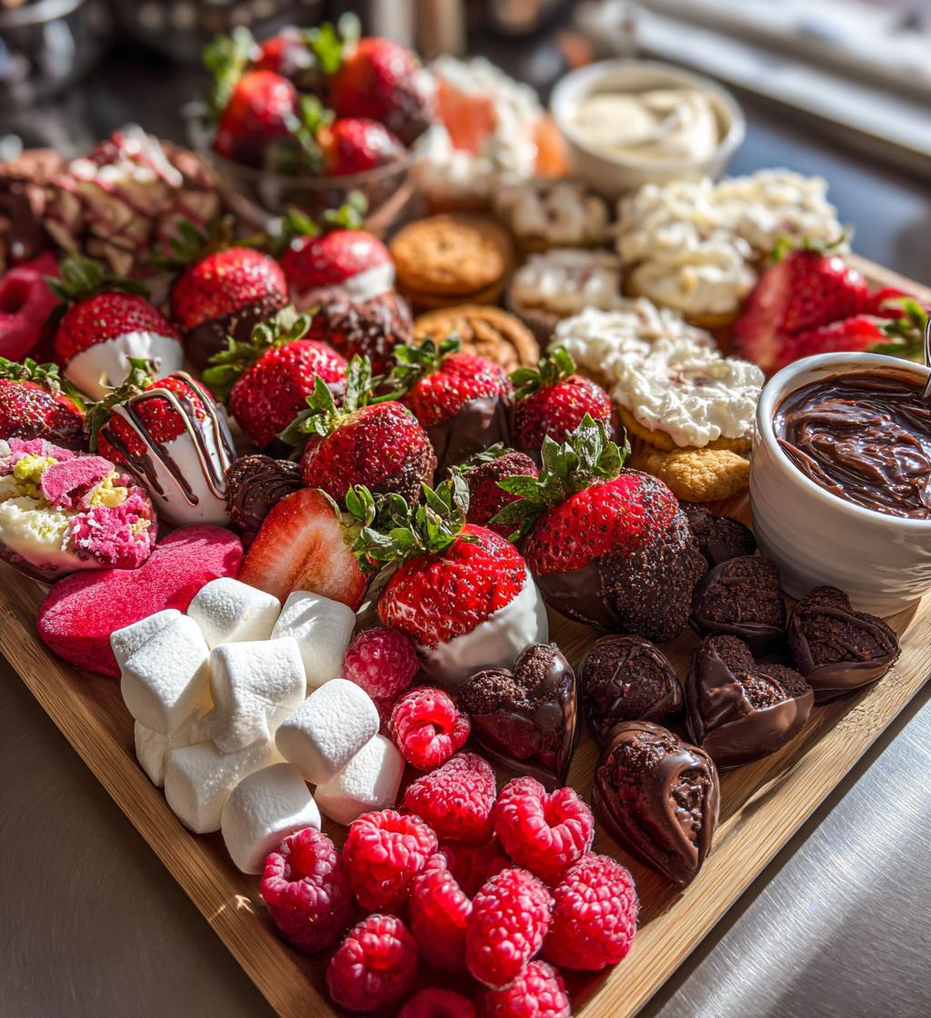 valentines day charcuterie board dessert