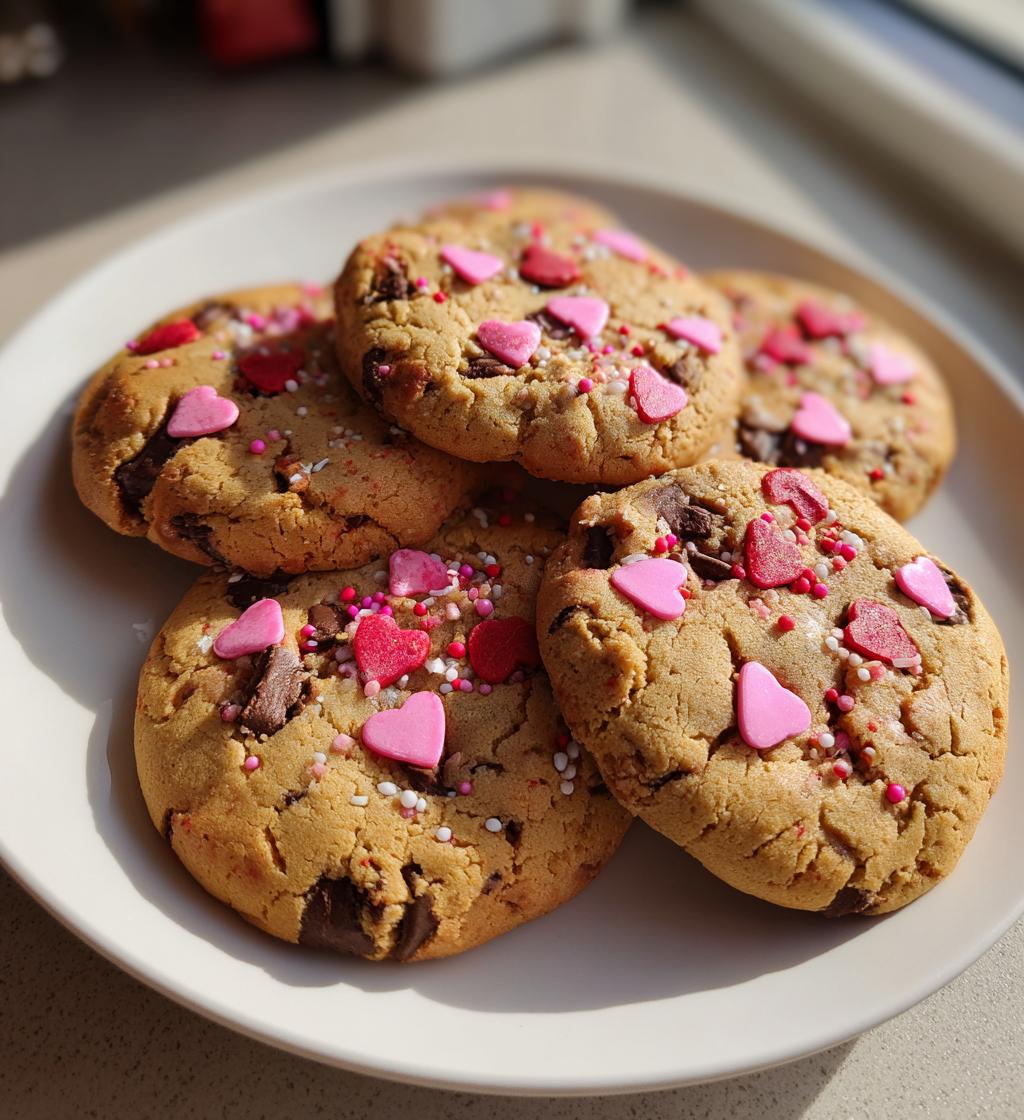 valentines day chocolate chip cookies