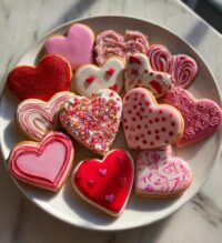valentines decorated cookies