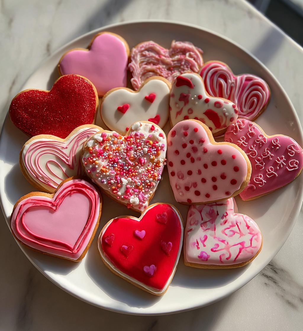 valentines decorated cookies